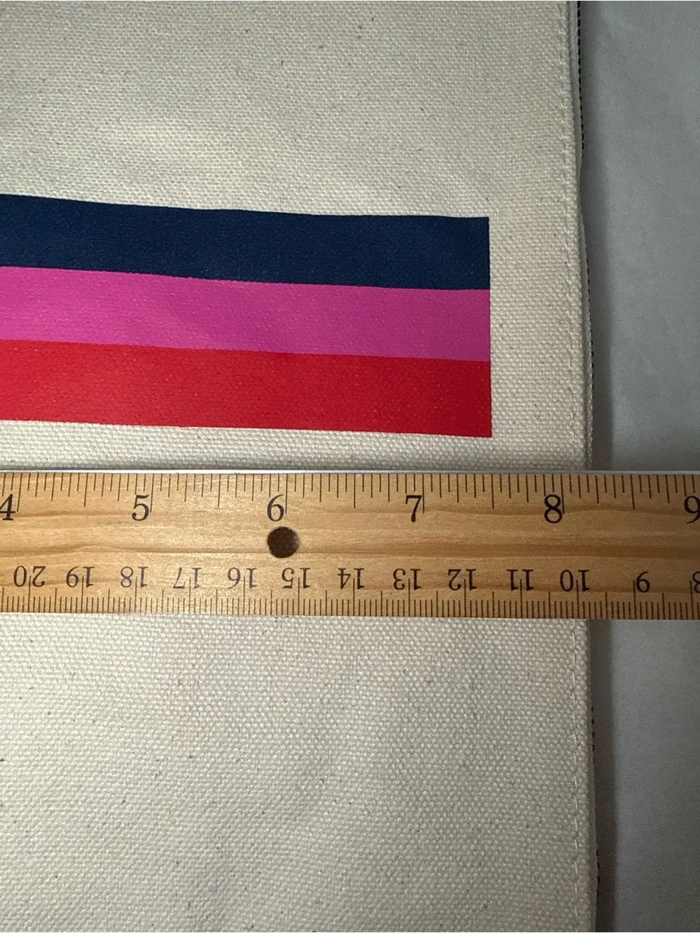 Parker Thatch Baby Lee Canvas Stripes Pouch Clutch Bag Leather Zipper Pull USED